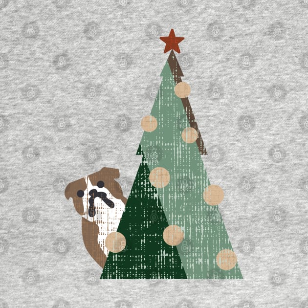 Minimal Christmas English Bulldog by huebucket